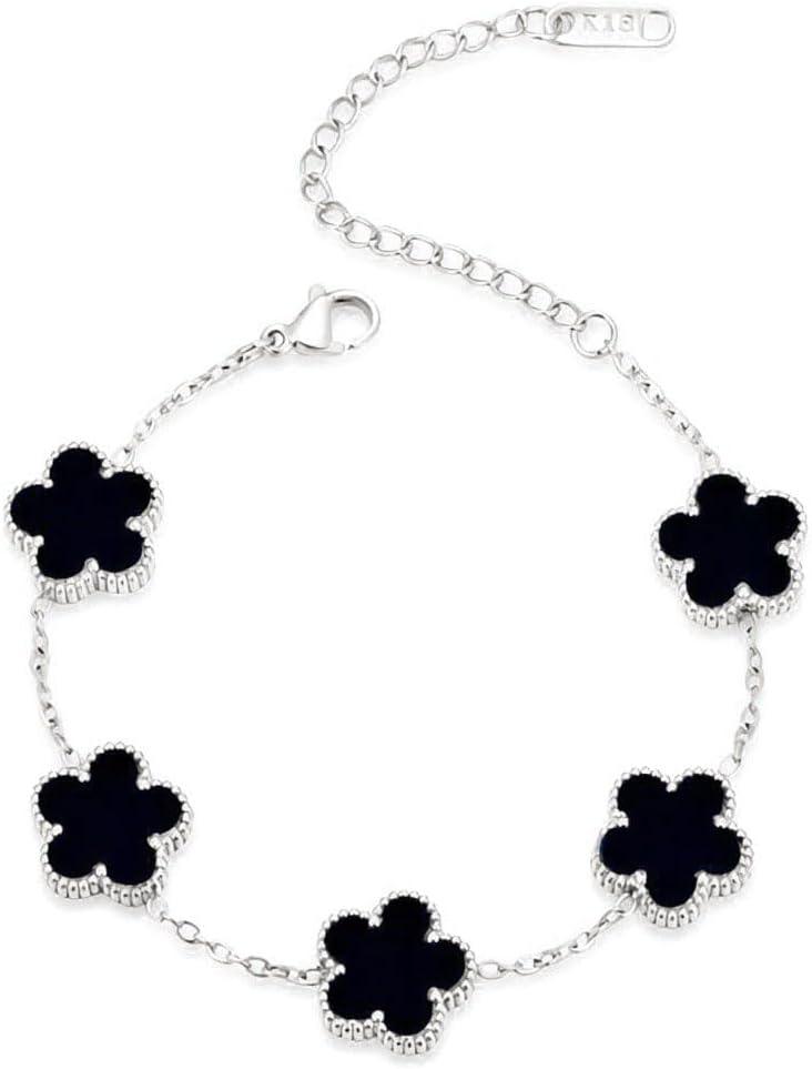 18K Gold-Plated Four Leaf Clover Bracelet for Women,Adjustable lucky Bracelet Set Jewelry Gift-Hypoallergenic Charm for Birthdays, Wellness & Daily Wear