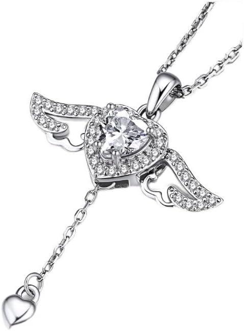 Heart Necklace for Women, Sparkling Gift for Her, 1Carat Moissanite Heart Pendent for Her, 925 Sterling Silver Dance Necklace for Anniversary Christmas Valentines