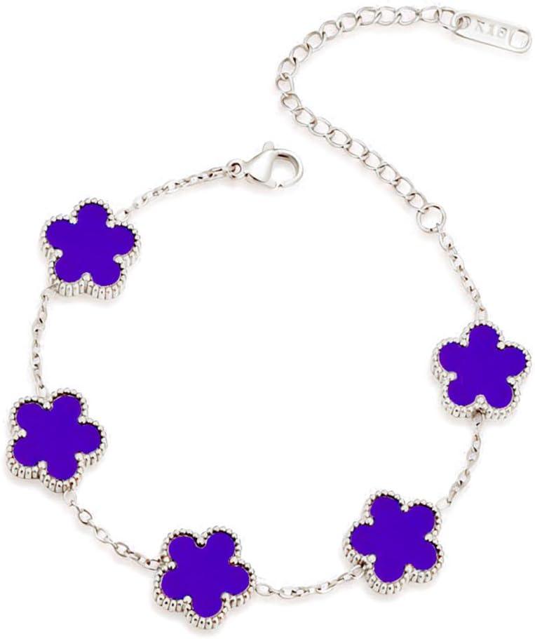 18K Gold-Plated Four Leaf Clover Bracelet for Women,Adjustable lucky Bracelet Set Jewelry Gift-Hypoallergenic Charm for Birthdays, Wellness & Daily Wear