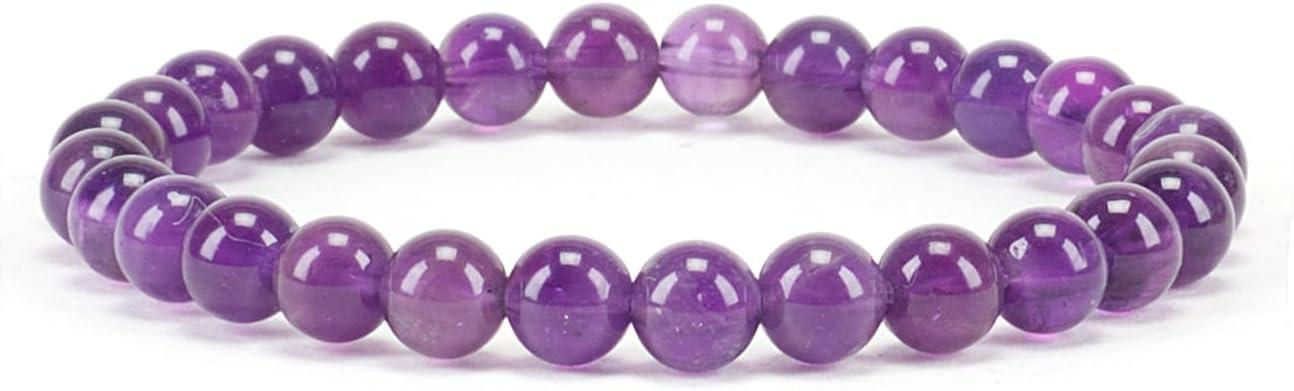 Small, Medium, Large Sizes - Gemstone Beaded Bracelets For Women and Men - 6mm Round Beads