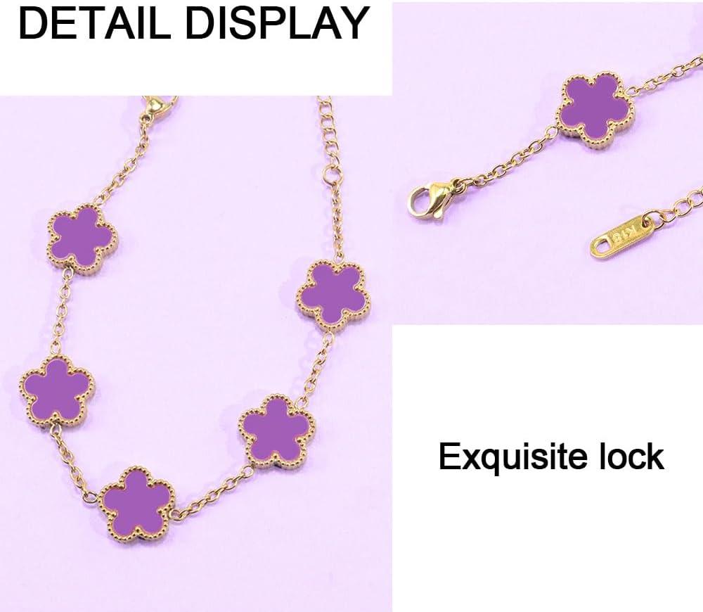 18K Gold-Plated Four Leaf Clover Bracelet for Women,Adjustable lucky Bracelet Set Jewelry Gift-Hypoallergenic Charm for Birthdays, Wellness & Daily Wear