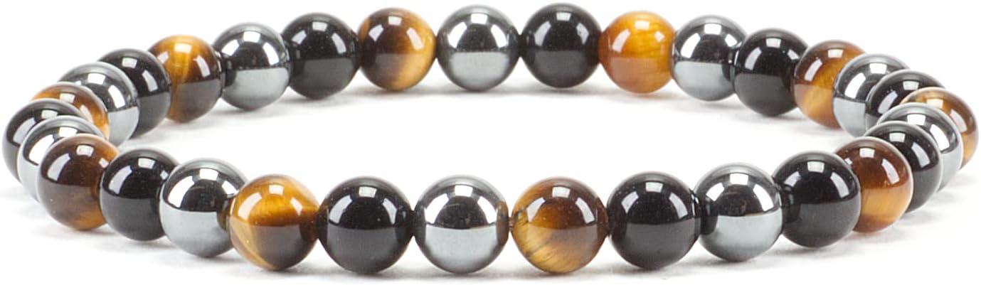 Small, Medium, Large Sizes - Gemstone Beaded Bracelets For Women and Men - 6mm Round Beads