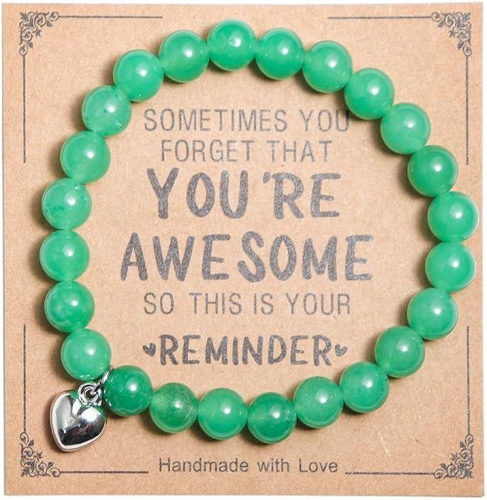 Inspirational Bracelets for Women Natural Stone Healing Relaxation Chakra Bracelet Gifts for Birthday Christmas Mothers day Valentines Thanksgiving Teacher Appreciation Gifts for Her Mom Best Friend Sister Men