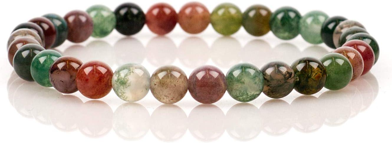 Small, Medium, Large Sizes - Gemstone Beaded Bracelets For Women and Men - 6mm Round Beads