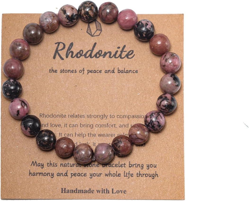 KDTONG Stress Relief Anxiety Yoga Bracelet,Mantra Bracelets for Women Natural Crystal Stone Healing Gifts Birthday Gifts for Jade Bracelet for Men
