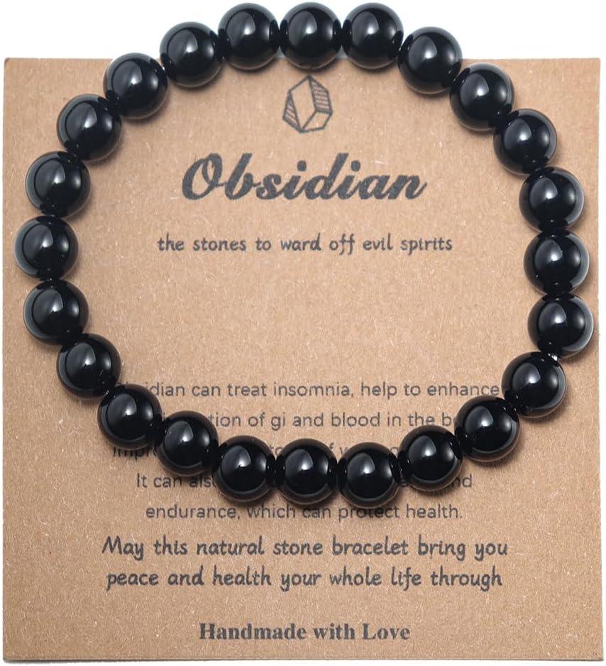 KDTONG Stress Relief Anxiety Yoga Bracelet,Mantra Bracelets for Women Natural Crystal Stone Healing Gifts Birthday Gifts for Jade Bracelet for Men