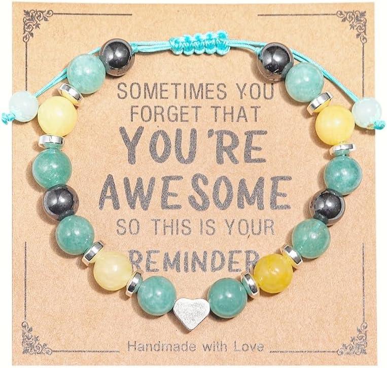 Inspirational Bracelets for Women Natural Stone Healing Relaxation Chakra Bracelet Gifts for Birthday Christmas Mothers day Valentines Thanksgiving Teacher Appreciation Gifts for Her Mom Best Friend Sister Men