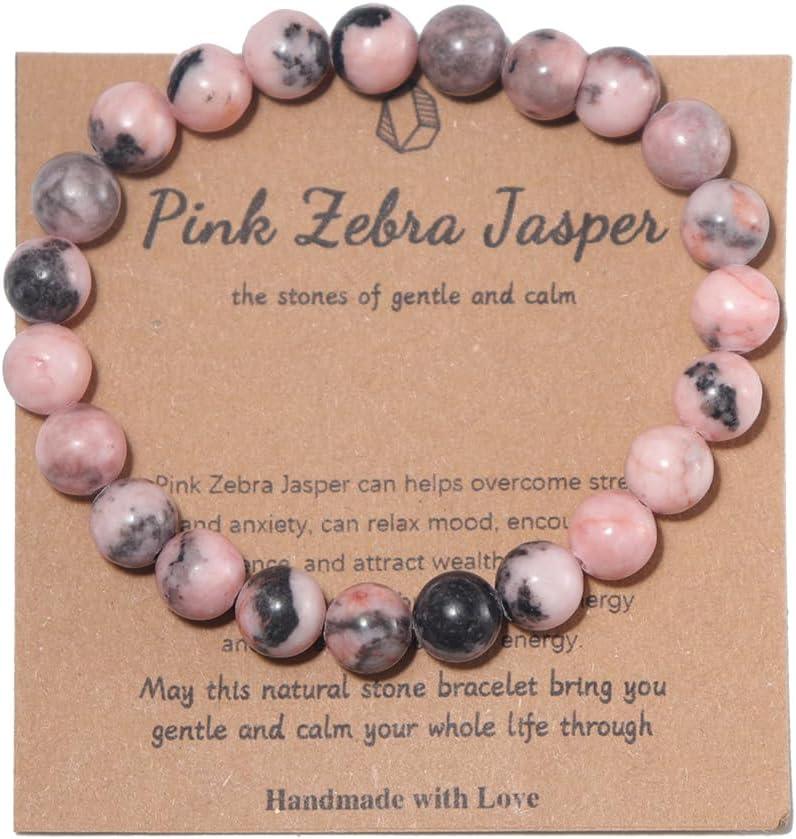 KDTONG Stress Relief Anxiety Yoga Bracelet,Mantra Bracelets for Women Natural Crystal Stone Healing Gifts Birthday Gifts for Jade Bracelet for Men