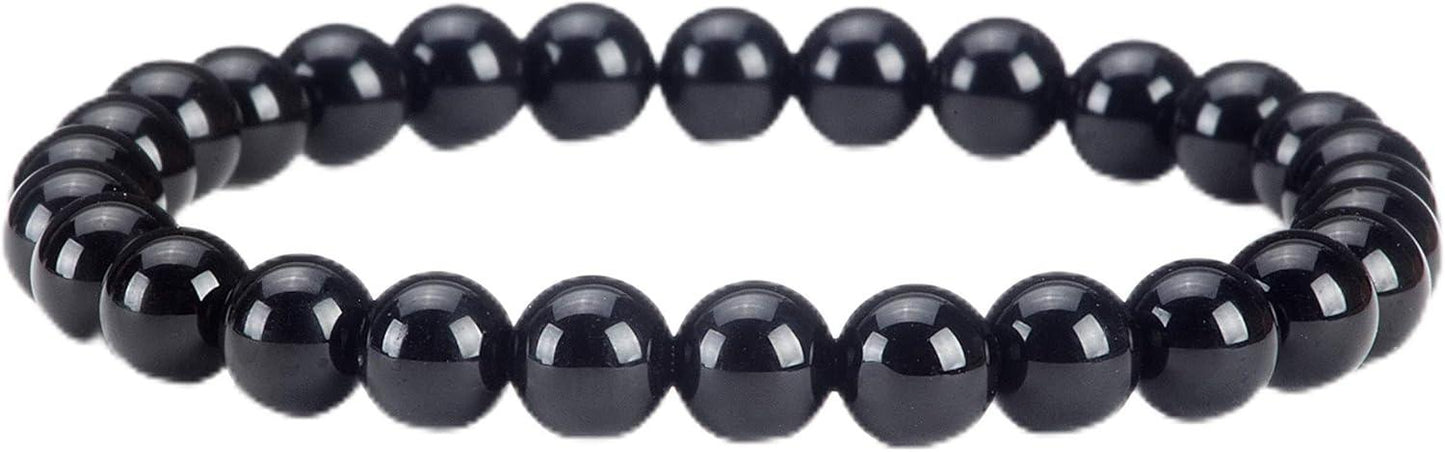 Small, Medium, Large Sizes - Gemstone Beaded Bracelets For Women and Men - 6mm Round Beads