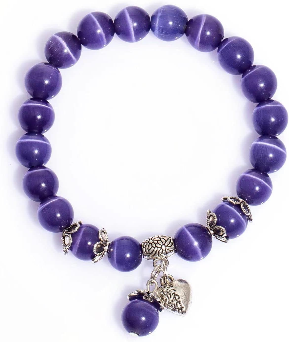 Natural Stretch Gemstone Bracelet Healing Stone Beaded Bracelets for Women Men Gifts (Unisex)