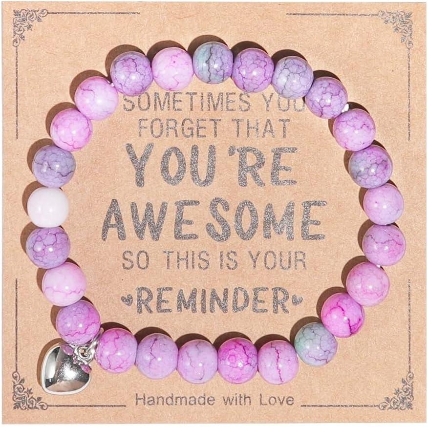 Inspirational Bracelets for Women Natural Stone Healing Relaxation Chakra Bracelet Gifts for Birthday Christmas Mothers day Valentines Thanksgiving Teacher Appreciation Gifts for Her Mom Best Friend Sister Men