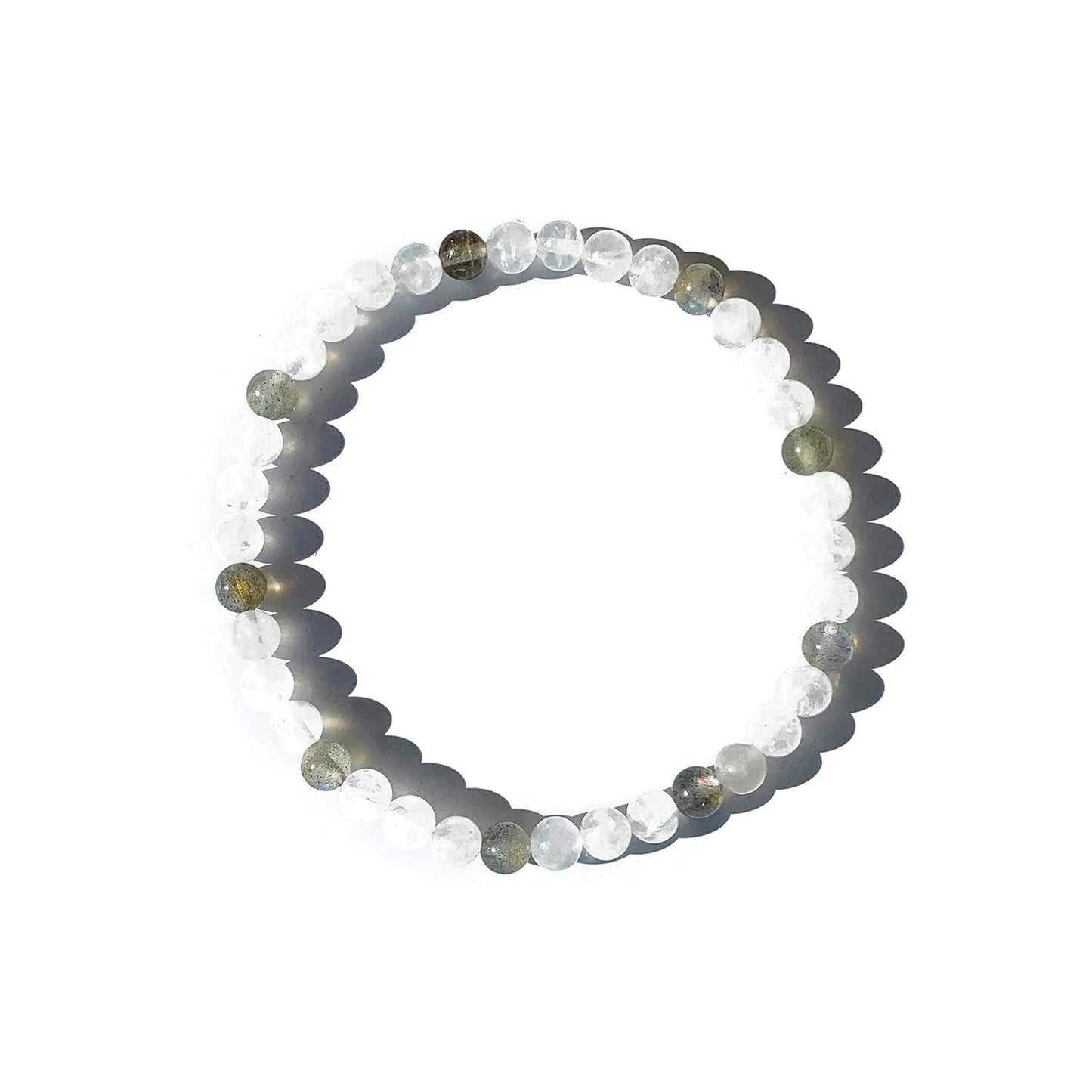 Clear Quartz Crystal Bracelet, Chakra Healing Energy Balancing, Simple Natural White Stone, Handmade Jewelry Gift for Women, 6.5-7” wrist (Burst - Clear Crystal)