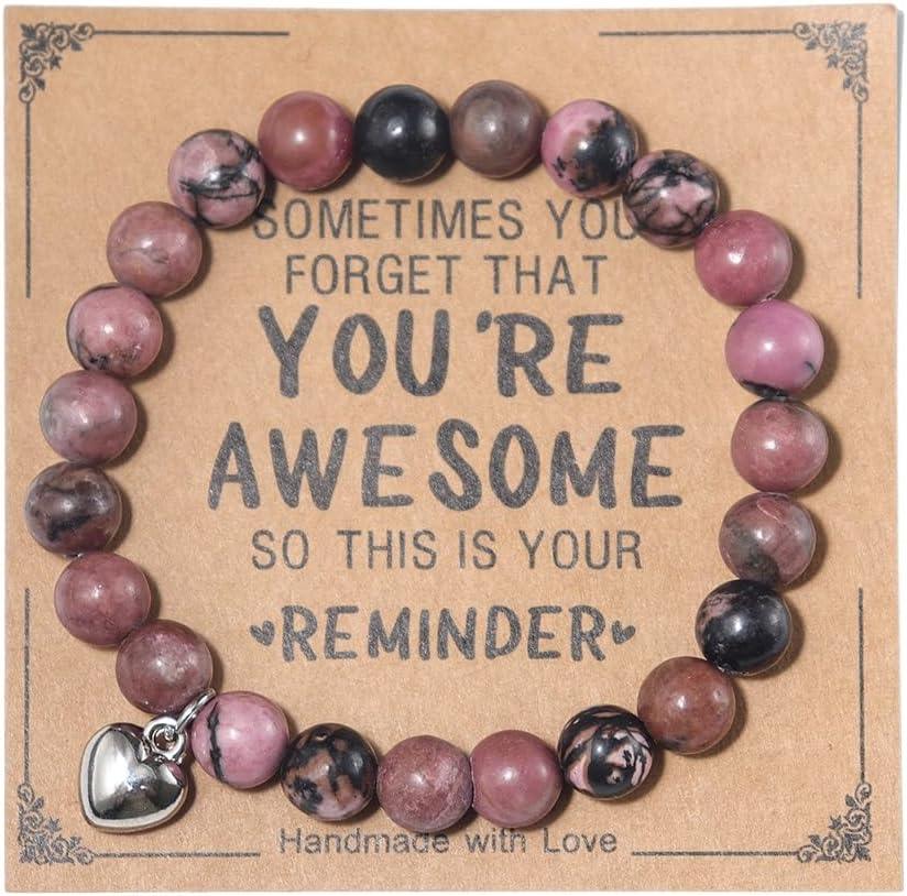 Inspirational Bracelets for Women Natural Stone Healing Relaxation Chakra Bracelet Gifts for Birthday Christmas Mothers day Valentines Thanksgiving Teacher Appreciation Gifts for Her Mom Best Friend Sister Men