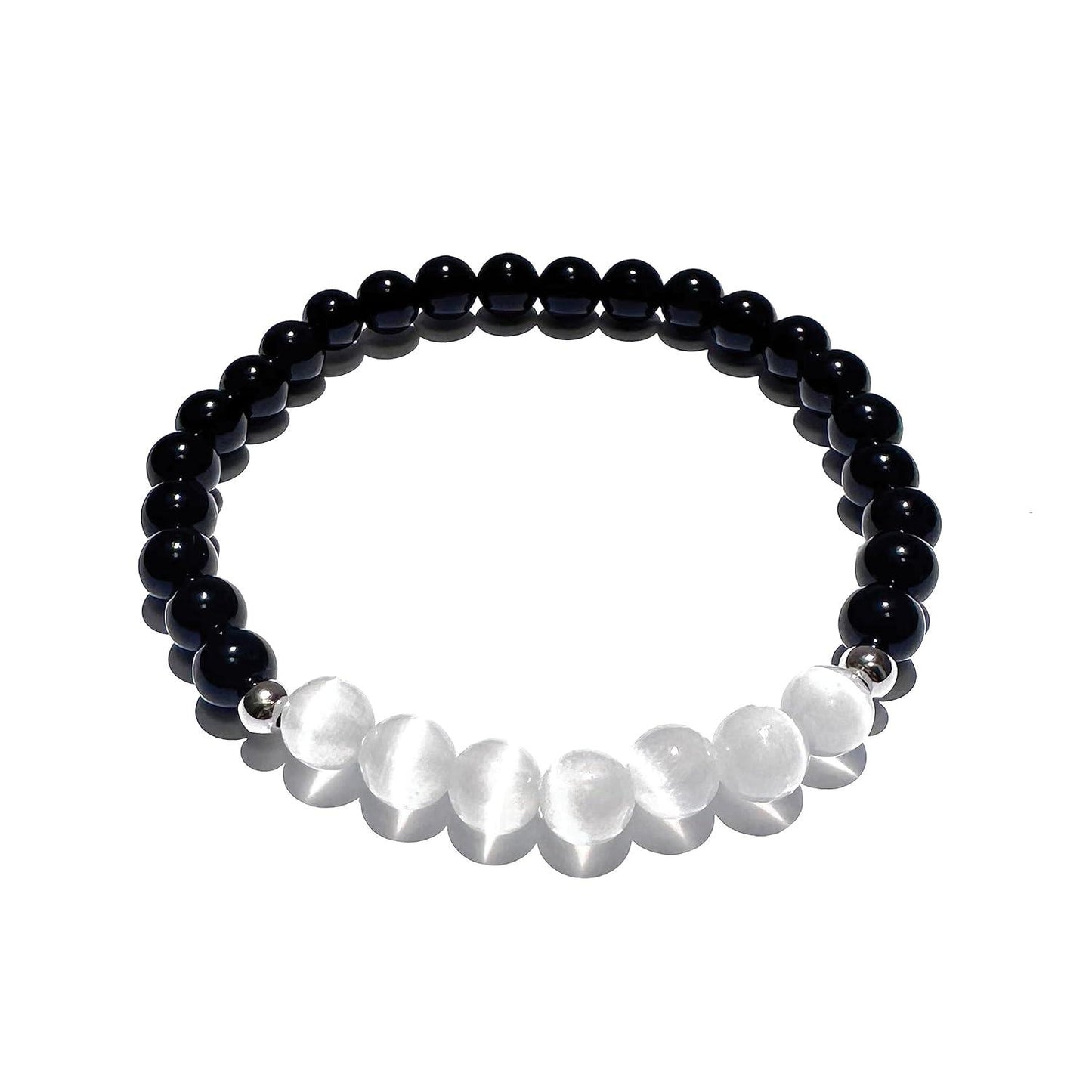 Clear Quartz Crystal Bracelet, Chakra Healing Energy Balancing, Simple Natural White Stone, Handmade Jewelry Gift for Women, 6.5-7” wrist (Burst - Clear Crystal)