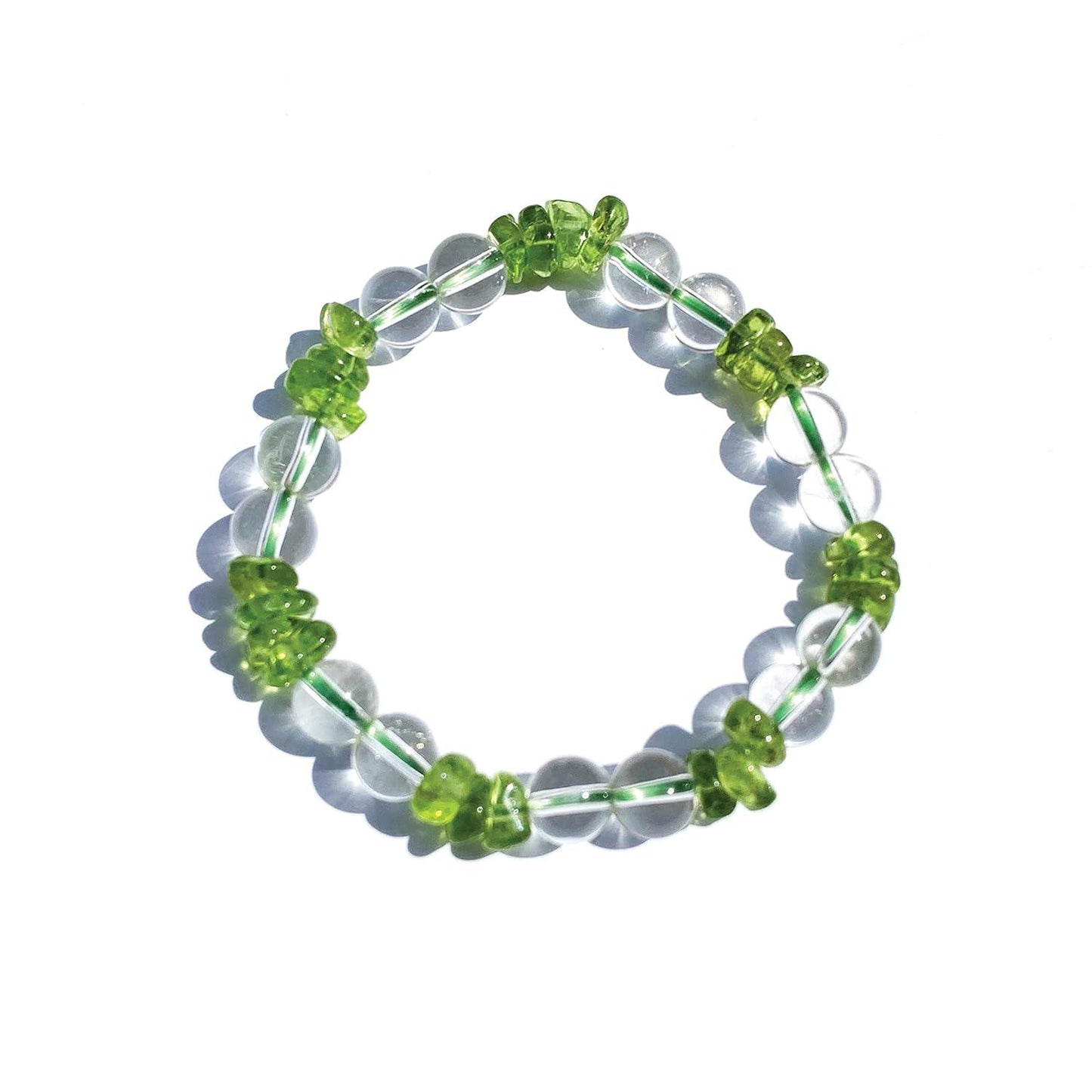 Clear Quartz Crystal Bracelet, Chakra Healing Energy Balancing, Simple Natural White Stone, Handmade Jewelry Gift for Women, 6.5-7” wrist (Burst - Clear Crystal)