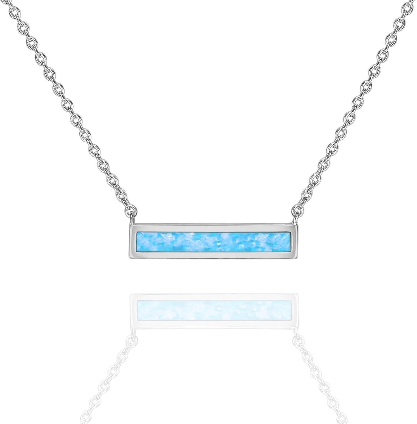 KDTONG 14K Gold Plated Opal Pendant Necklaces for Women | Created Opal Cubic Zirconia Dainty Necklace | Butterfly Round Triangle Antler Bar Pendants