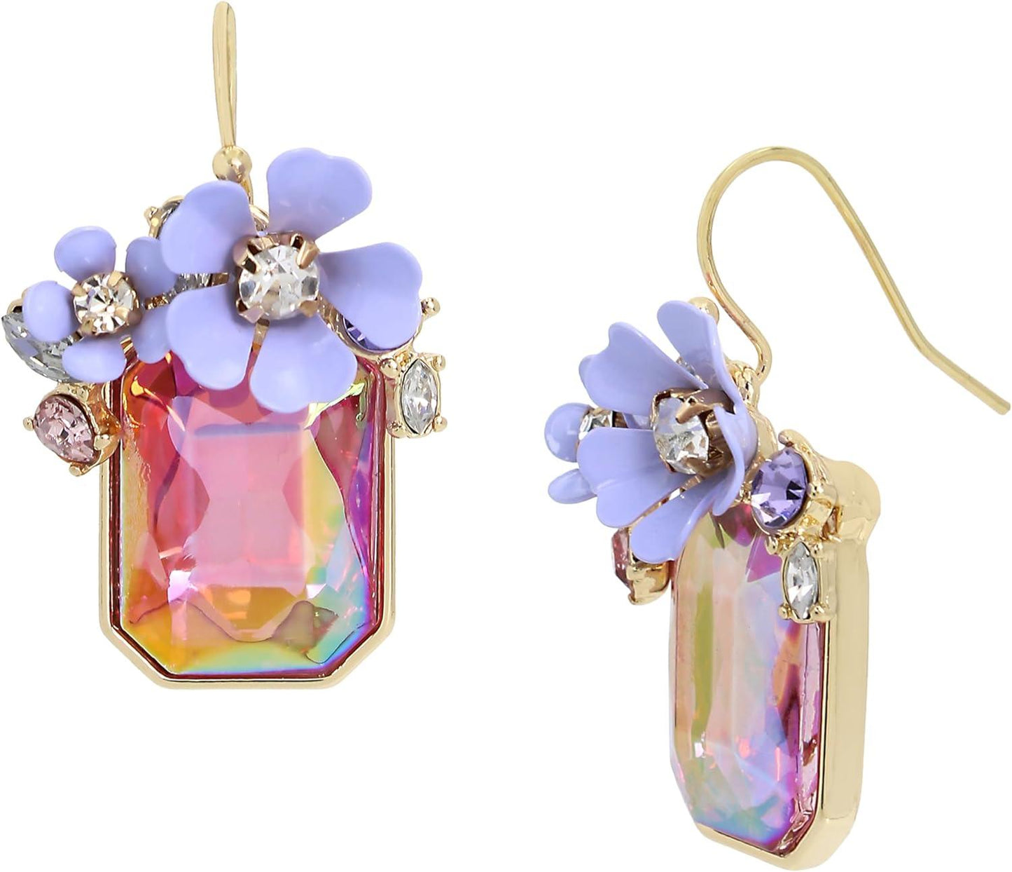 Flower Cluster Stone Drop Earrings