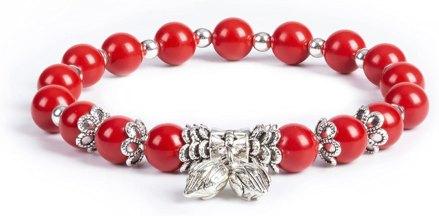 Natural Stretch Gemstone Bracelet Healing Stone Beaded Bracelets for Women Men Gifts (Unisex)