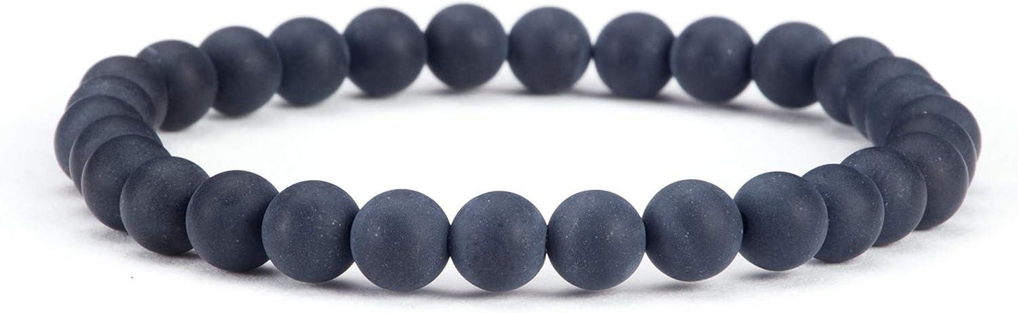 Small, Medium, Large Sizes - Gemstone Beaded Bracelets For Women and Men - 6mm Round Beads