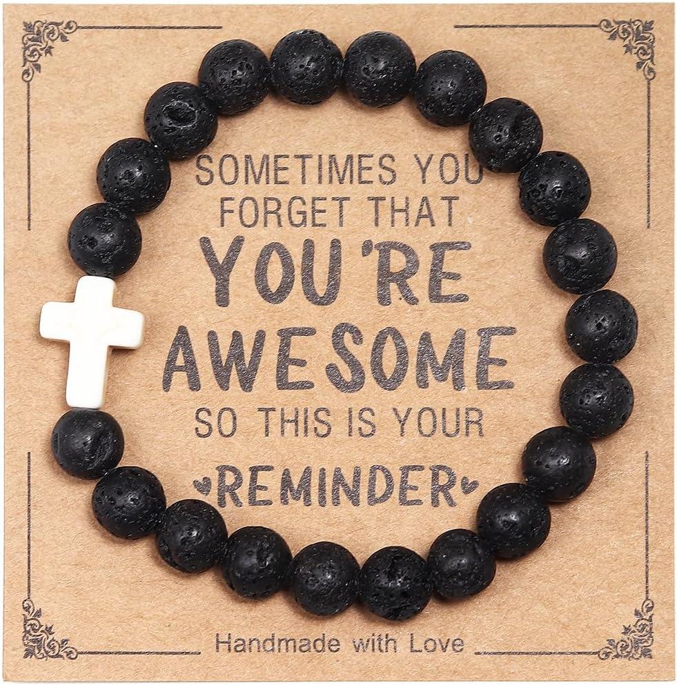 Inspirational Bracelets for Women Natural Stone Healing Relaxation Chakra Bracelet Gifts for Birthday Christmas Mothers day Valentines Thanksgiving Teacher Appreciation Gifts for Her Mom Best Friend Sister Men