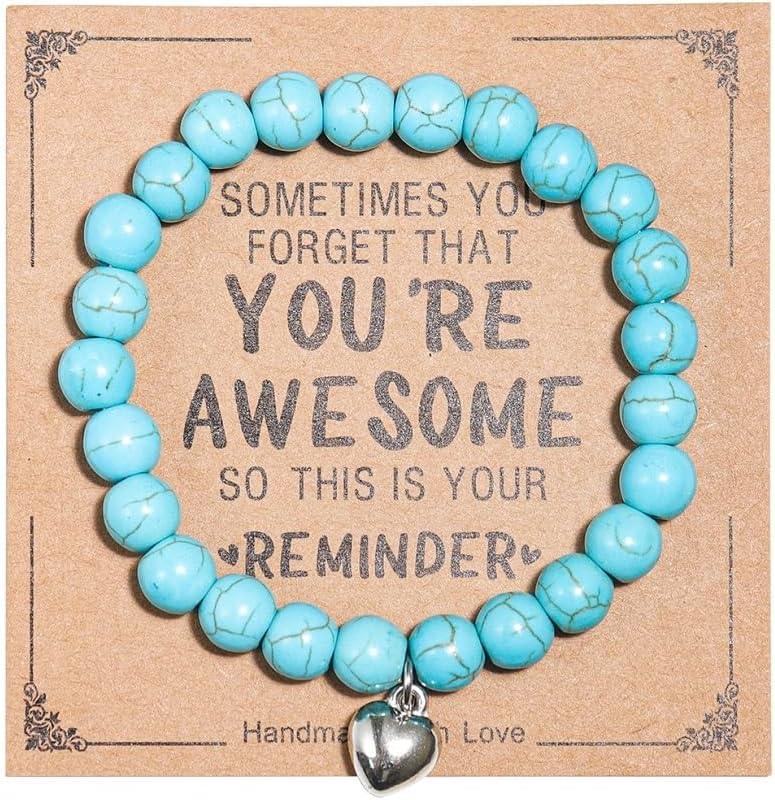 Inspirational Bracelets for Women Natural Stone Healing Relaxation Chakra Bracelet Gifts for Birthday Christmas Mothers day Valentines Thanksgiving Teacher Appreciation Gifts for Her Mom Best Friend Sister Men