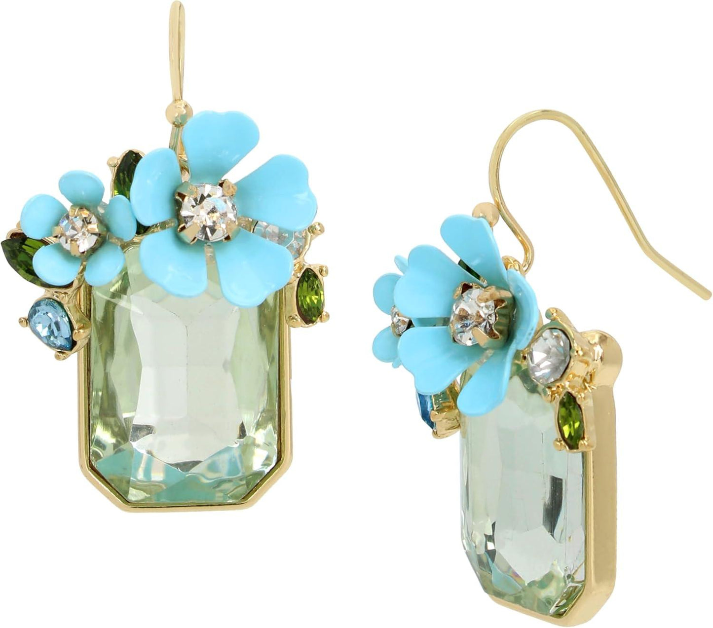 Flower Cluster Stone Drop Earrings