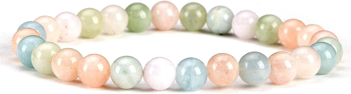 Small, Medium, Large Sizes - Gemstone Beaded Bracelets For Women and Men - 6mm Round Beads