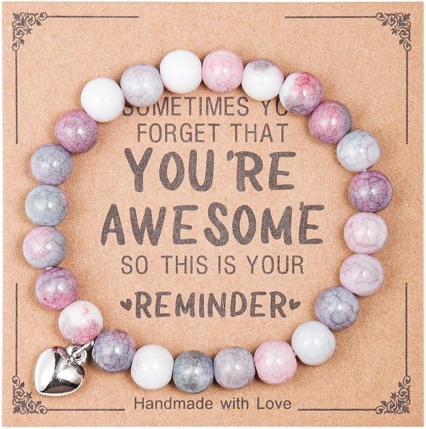 Inspirational Bracelets for Women Natural Stone Healing Relaxation Chakra Bracelet Gifts for Birthday Christmas Mothers day Valentines Thanksgiving Teacher Appreciation Gifts for Her Mom Best Friend Sister Men