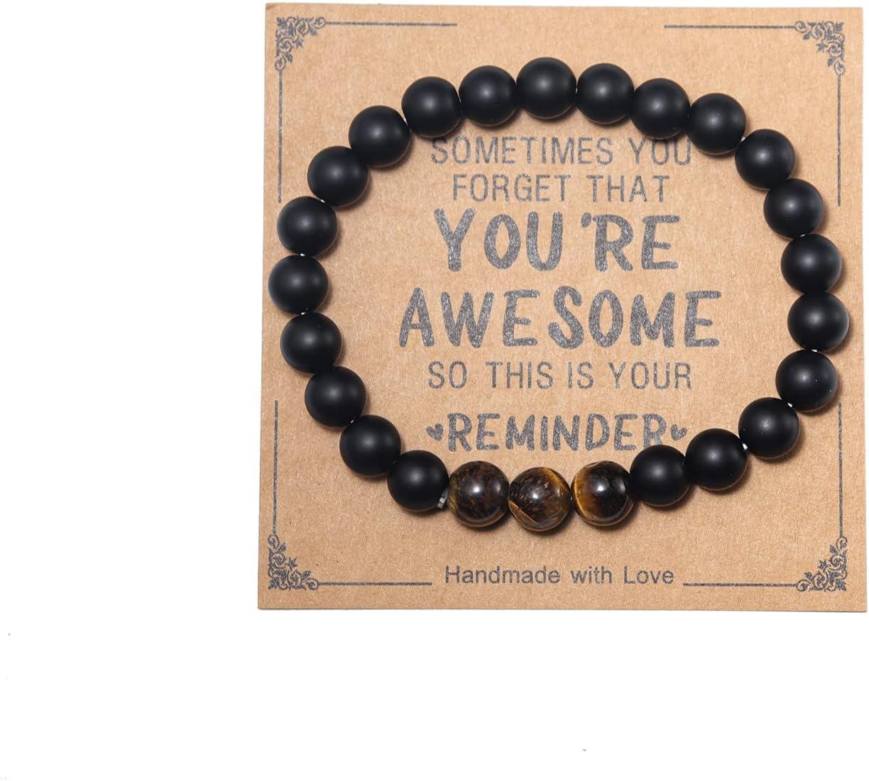 Inspirational Bracelets for Women Natural Stone Healing Relaxation Chakra Bracelet Gifts for Birthday Christmas Mothers day Valentines Thanksgiving Teacher Appreciation Gifts for Her Mom Best Friend Sister Men
