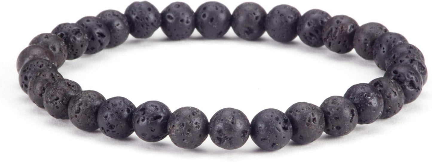 Small, Medium, Large Sizes - Gemstone Beaded Bracelets For Women and Men - 6mm Round Beads