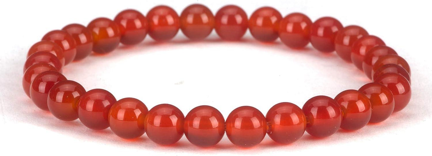 Small, Medium, Large Sizes - Gemstone Beaded Bracelets For Women and Men - 6mm Round Beads