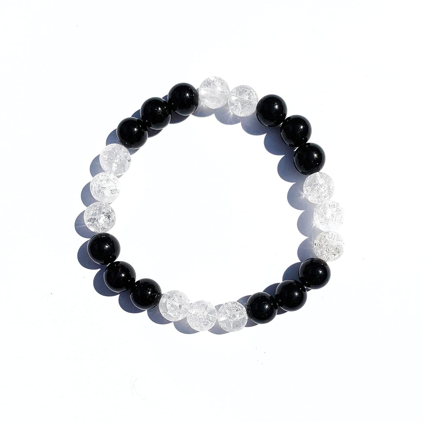 Clear Quartz Crystal Bracelet, Chakra Healing Energy Balancing, Simple Natural White Stone, Handmade Jewelry Gift for Women, 6.5-7” wrist (Burst - Clear Crystal)