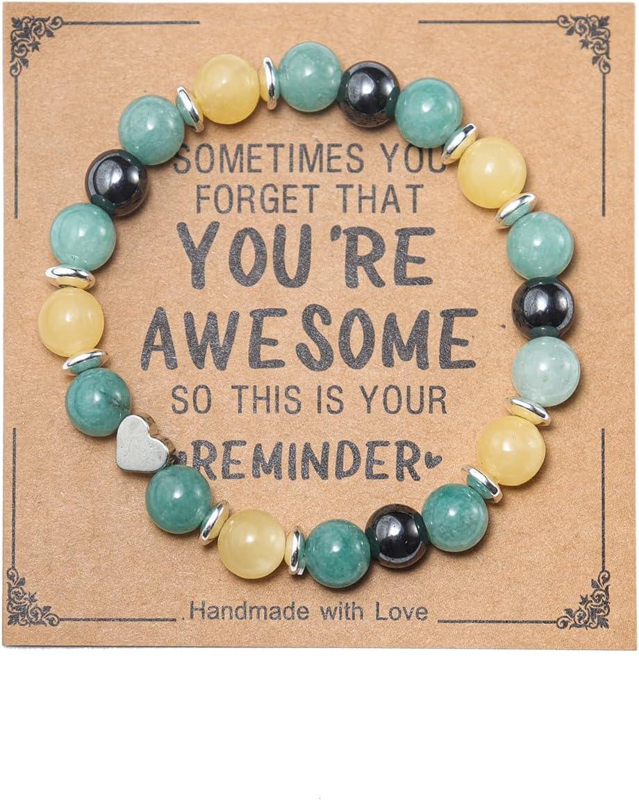 Inspirational Bracelets for Women Natural Stone Healing Relaxation Chakra Bracelet Gifts for Birthday Christmas Mothers day Valentines Thanksgiving Teacher Appreciation Gifts for Her Mom Best Friend Sister Men