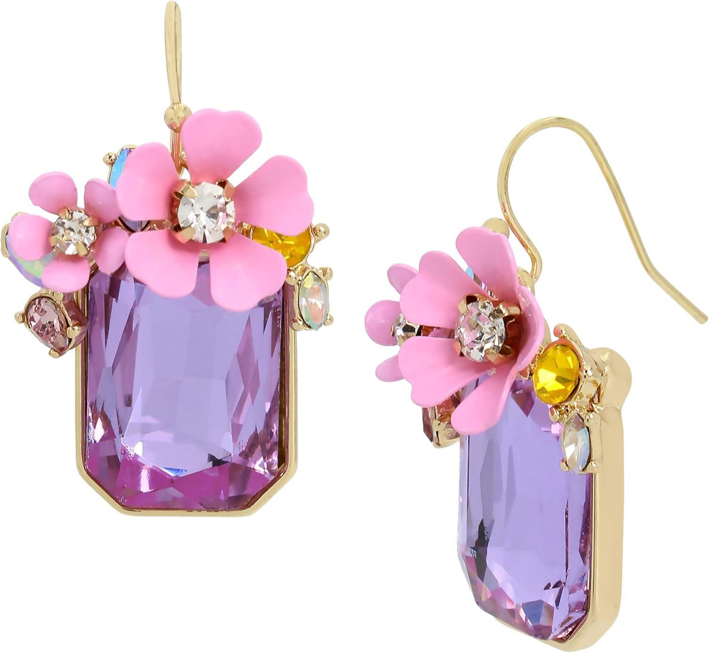 Flower Cluster Stone Drop Earrings