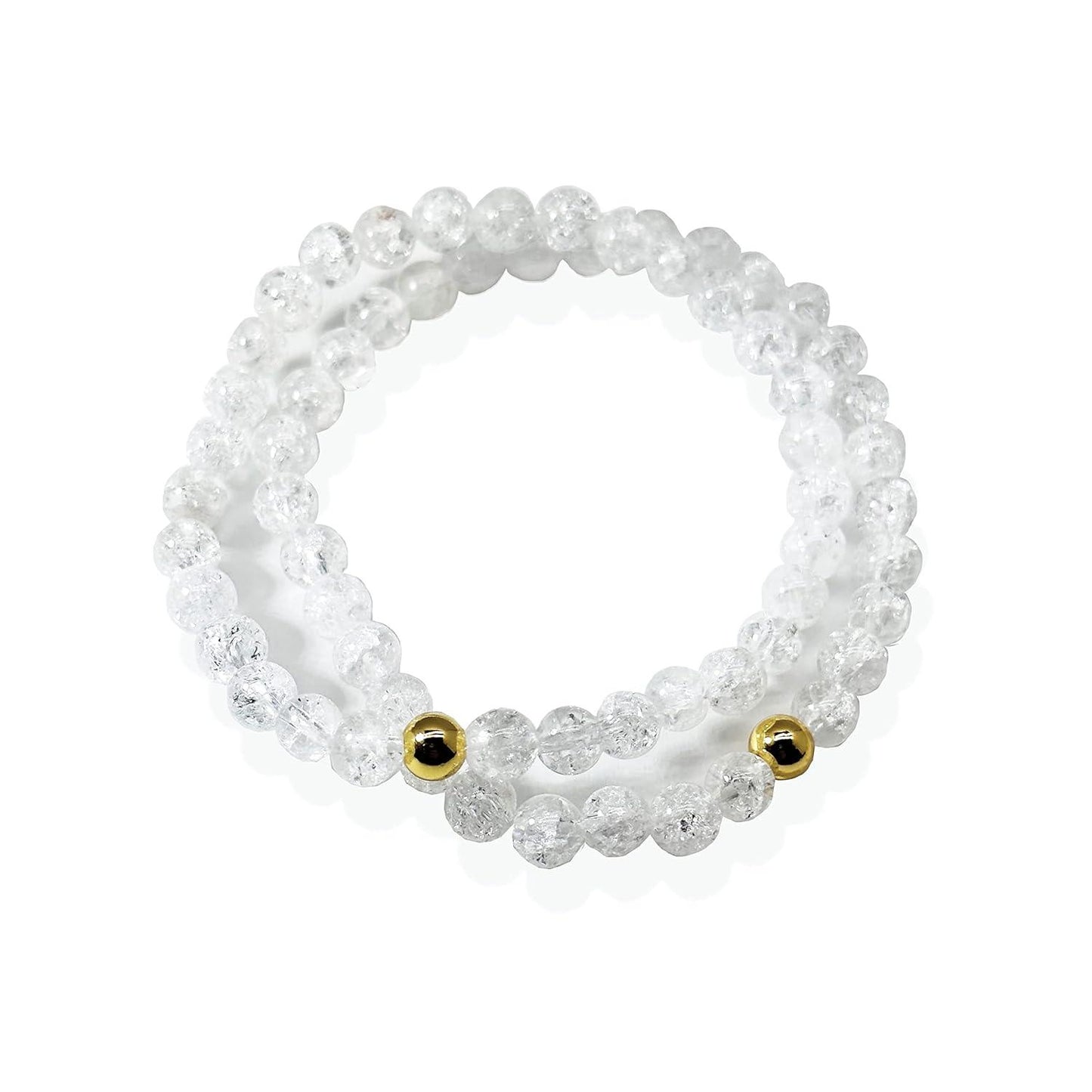 Clear Quartz Crystal Bracelet, Chakra Healing Energy Balancing, Simple Natural White Stone, Handmade Jewelry Gift for Women, 6.5-7” wrist (Burst - Clear Crystal)