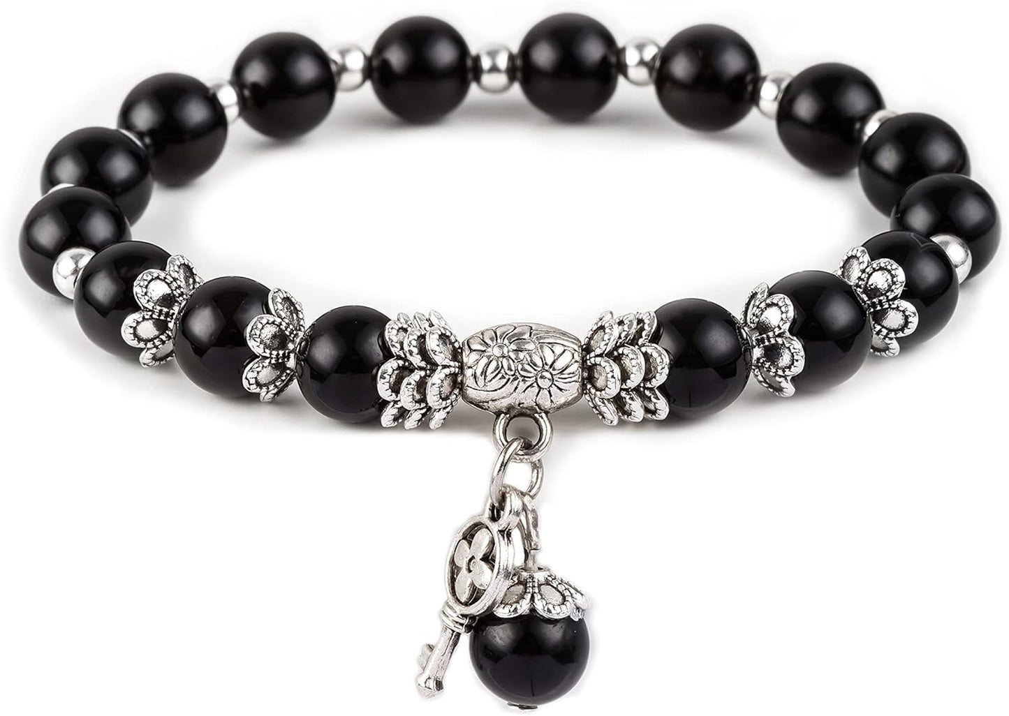 Natural Stretch Gemstone Bracelet Healing Stone Beaded Bracelets for Women Men Gifts (Unisex)