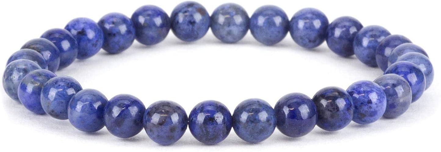 Small, Medium, Large Sizes - Gemstone Beaded Bracelets For Women and Men - 6mm Round Beads