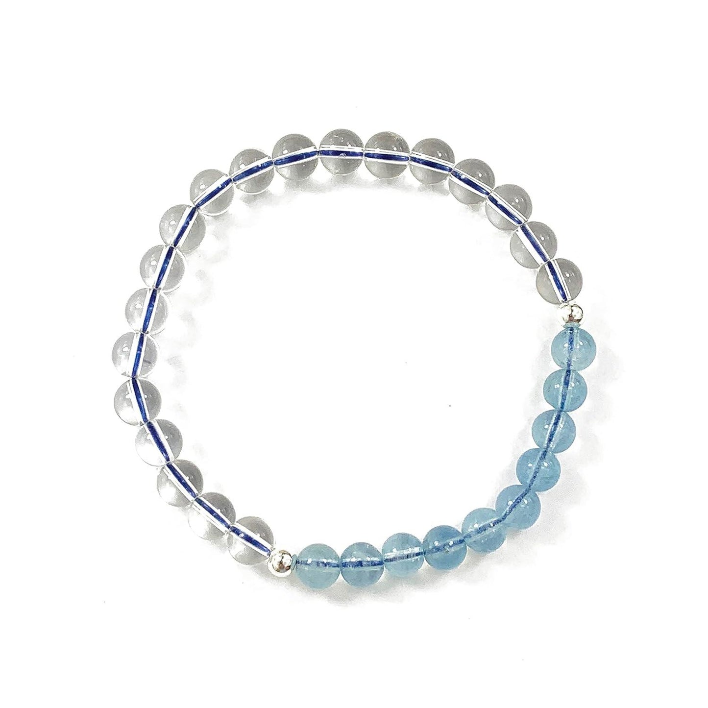 Clear Quartz Crystal Bracelet, Chakra Healing Energy Balancing, Simple Natural White Stone, Handmade Jewelry Gift for Women, 6.5-7” wrist (Burst - Clear Crystal)