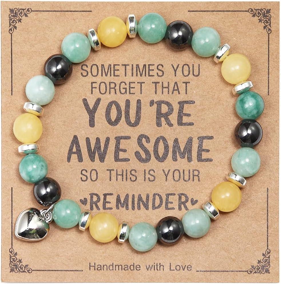 Inspirational Bracelets for Women Natural Stone Healing Relaxation Chakra Bracelet Gifts for Birthday Christmas Mothers day Valentines Thanksgiving Teacher Appreciation Gifts for Her Mom Best Friend Sister Men