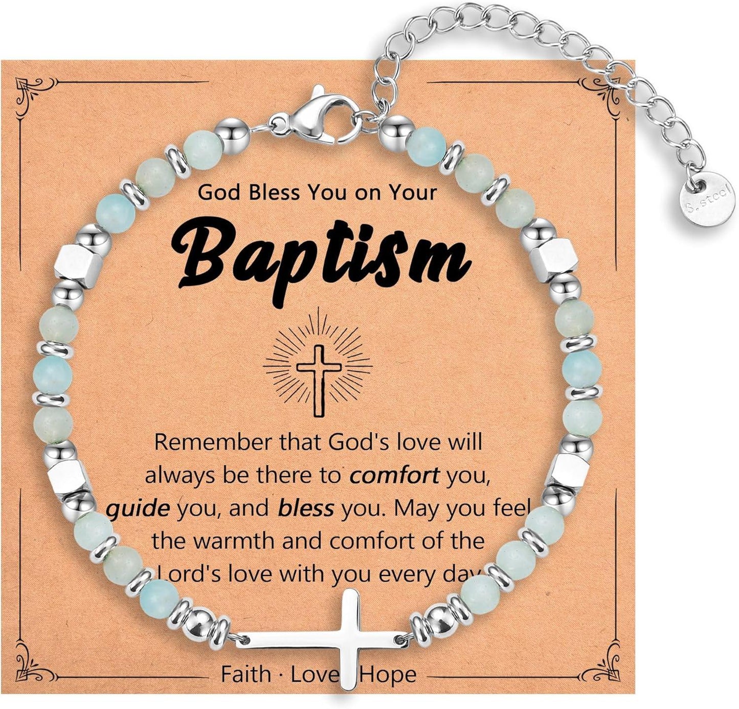 Religious Cross Bracelet for Women Girls, Christian Gifts for Daughter Granddaughter Sister in Christ Friend Niece on Birthday Christmas Easter Valentines Day Graduation