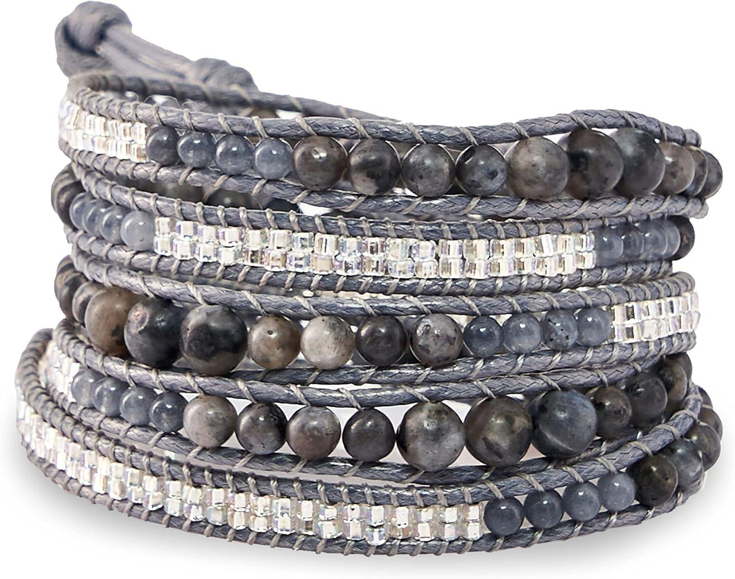 Bracelet for Women – Handmade Vegan Boho Natural Stone Layered Bracelet, Thailand Bohemian Stackable Beaded Wrap Bracelets, Summer Hippie Bracelet Stack, Fashion Jewelry Gifts