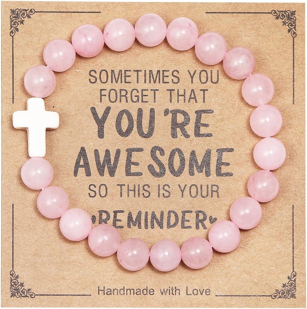 Inspirational Bracelets for Women Natural Stone Healing Relaxation Chakra Bracelet Gifts for Birthday Christmas Mothers day Valentines Thanksgiving Teacher Appreciation Gifts for Her Mom Best Friend Sister Men