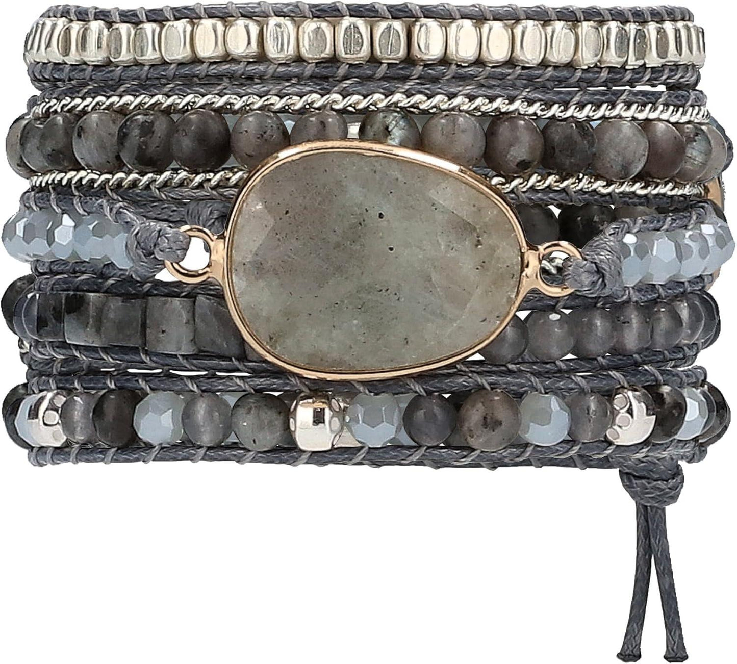 Bracelet for Women – Handmade Vegan Boho Natural Stone Layered Bracelet, Thailand Bohemian Stackable Beaded Wrap Bracelets, Summer Hippie Bracelet Stack, Fashion Jewelry Gifts