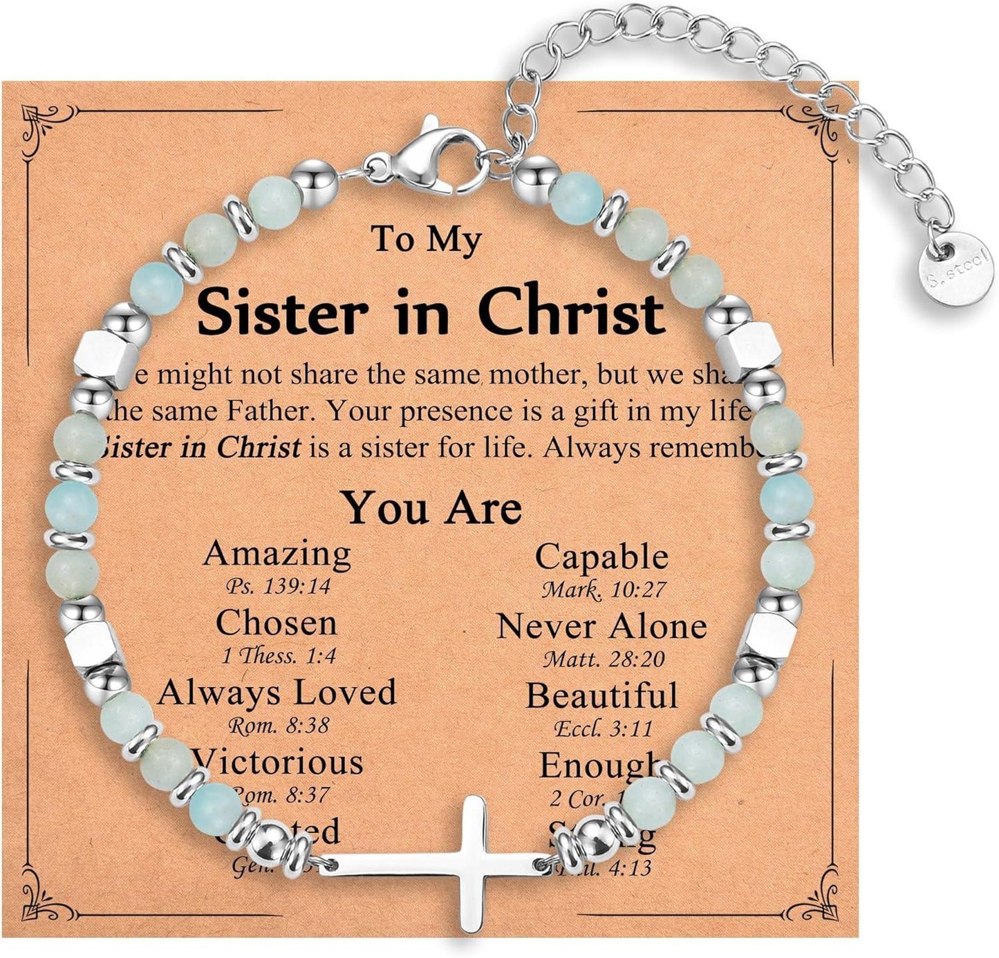 Religious Cross Bracelet for Women Girls, Christian Gifts for Daughter Granddaughter Sister in Christ Friend Niece on Birthday Christmas Easter Valentines Day Graduation