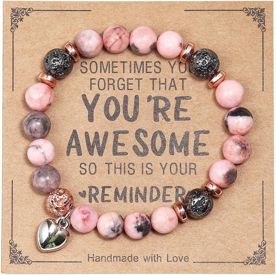 Inspirational Bracelets for Women Natural Stone Healing Relaxation Chakra Bracelet Gifts for Birthday Christmas Mothers day Valentines Thanksgiving Teacher Appreciation Gifts for Her Mom Best Friend Sister Men