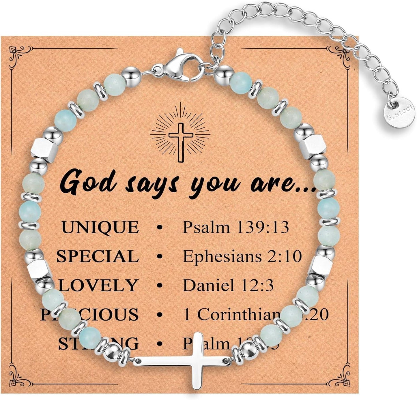 Religious Cross Bracelet for Women Girls, Christian Gifts for Daughter Granddaughter Sister in Christ Friend Niece on Birthday Christmas Easter Valentines Day Graduation