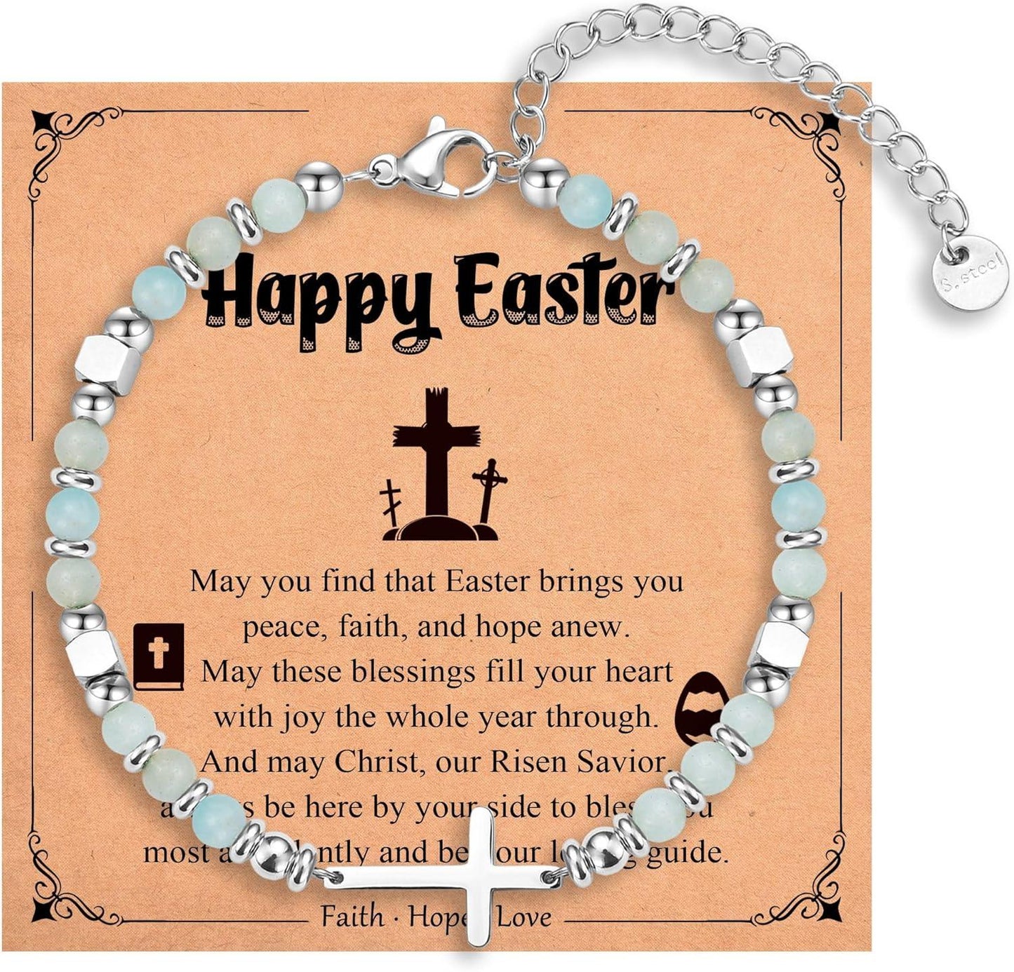 Religious Cross Bracelet for Women Girls, Christian Gifts for Daughter Granddaughter Sister in Christ Friend Niece on Birthday Christmas Easter Valentines Day Graduation