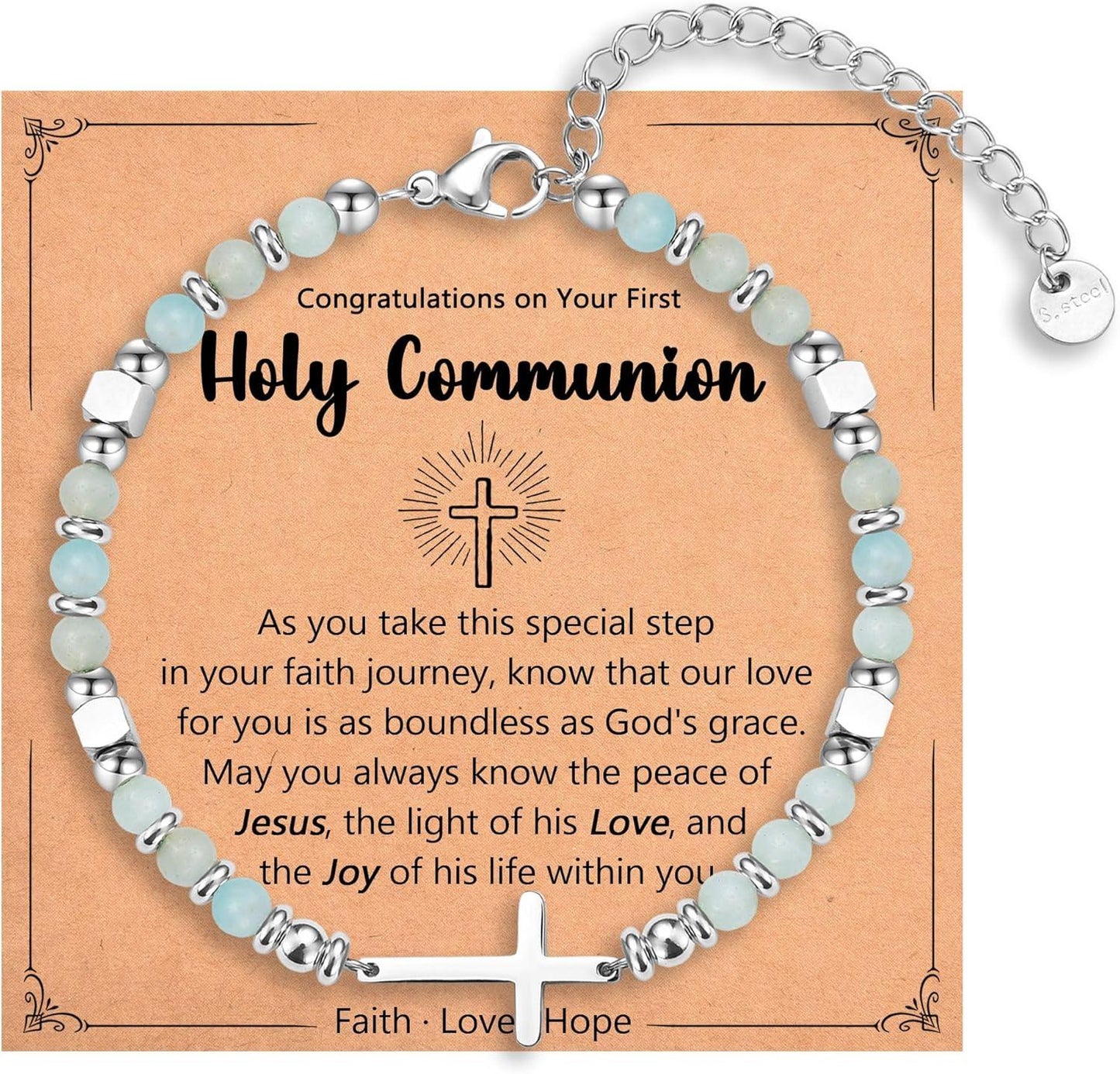 Religious Cross Bracelet for Women Girls, Christian Gifts for Daughter Granddaughter Sister in Christ Friend Niece on Birthday Christmas Easter Valentines Day Graduation