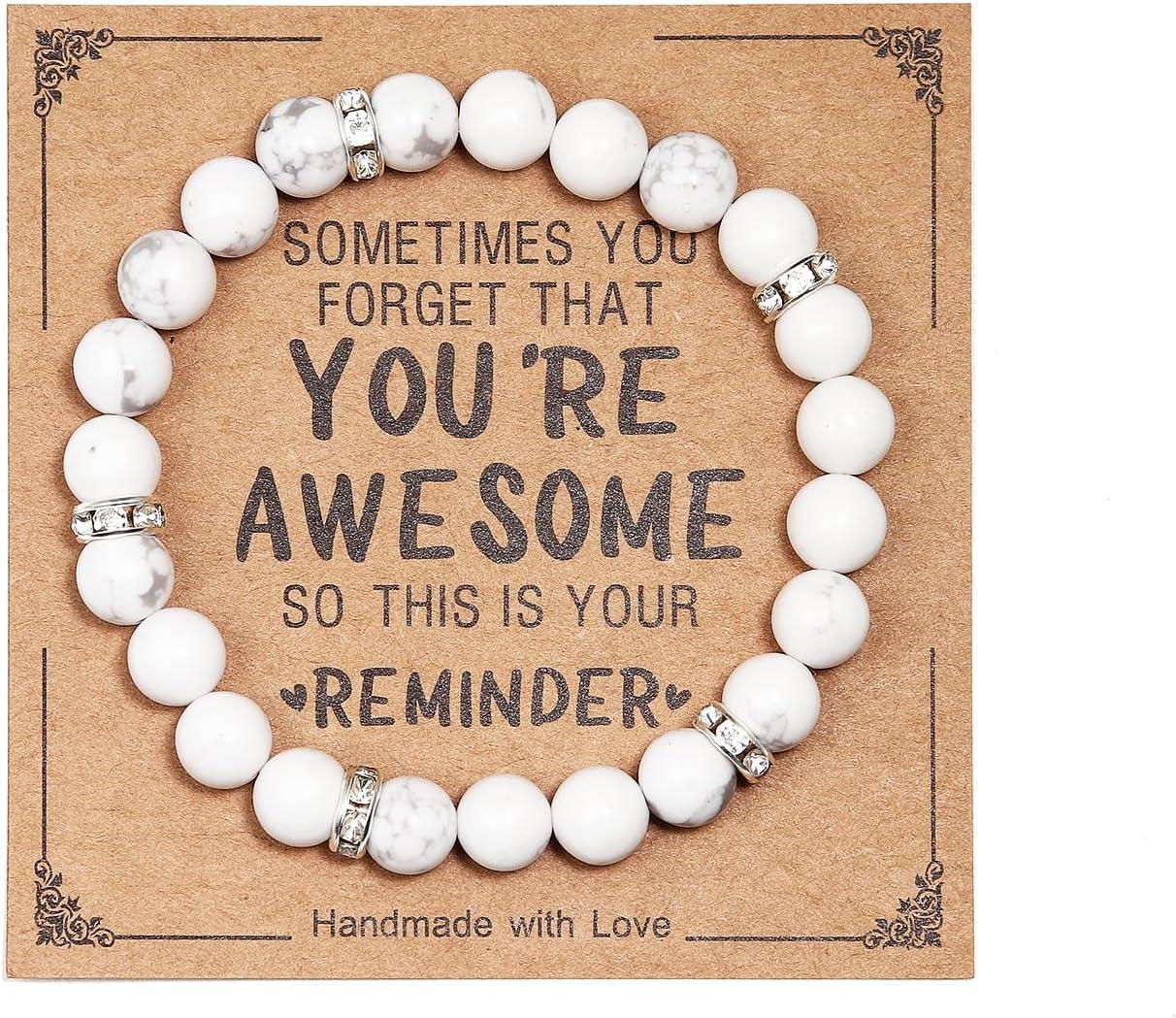 Inspirational Bracelets for Women Natural Stone Healing Relaxation Chakra Bracelet Gifts for Birthday Christmas Mothers day Valentines Thanksgiving Teacher Appreciation Gifts for Her Mom Best Friend Sister Men