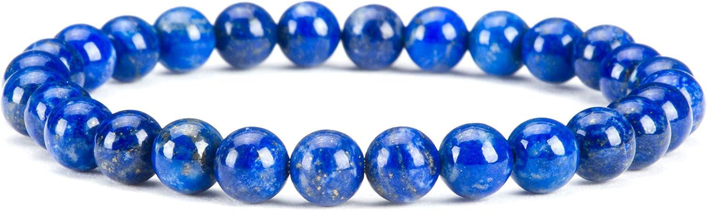 Small, Medium, Large Sizes - Gemstone Beaded Bracelets For Women and Men - 6mm Round Beads